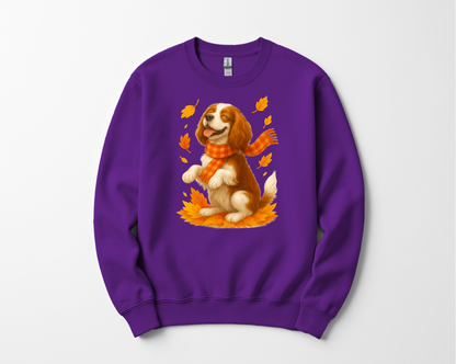 Cavalier King Charles Autumn Shirt, Cozy Spaniel Sweatshirt, Fall Dog Lover Apparel, Cavalier Leaves Gift, Cute Dog Clothing