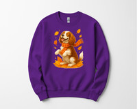Load image into Gallery viewer, Cavalier King Charles Autumn Shirt, Cozy Spaniel Sweatshirt, Fall Dog Lover Apparel, Cavalier Leaves Gift, Cute Dog Clothing
