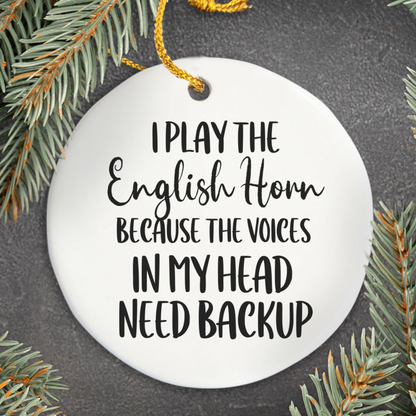 English Horn Player Ornament, Ceramic Musician Gift