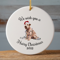 Load image into Gallery viewer, Christmas Soft Coated Wheaten Terrier Ornament, Christmas Lights Dog Keepsake
