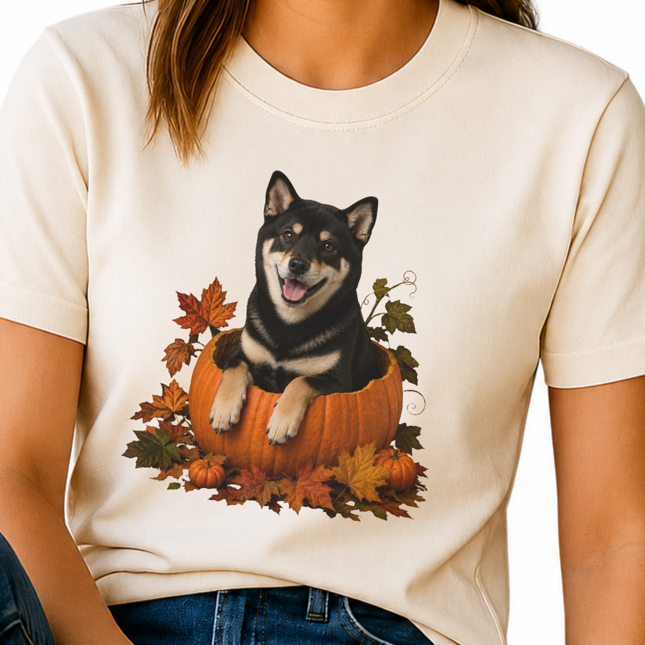 Black Shiba Inu Pumpkin Shirt