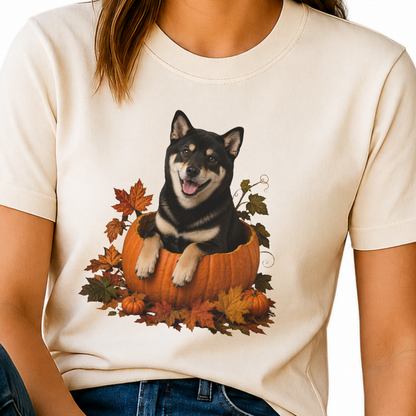 Black Shiba Inu Pumpkin Shirt