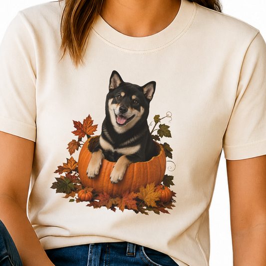Black Shiba Inu Pumpkin Shirt
