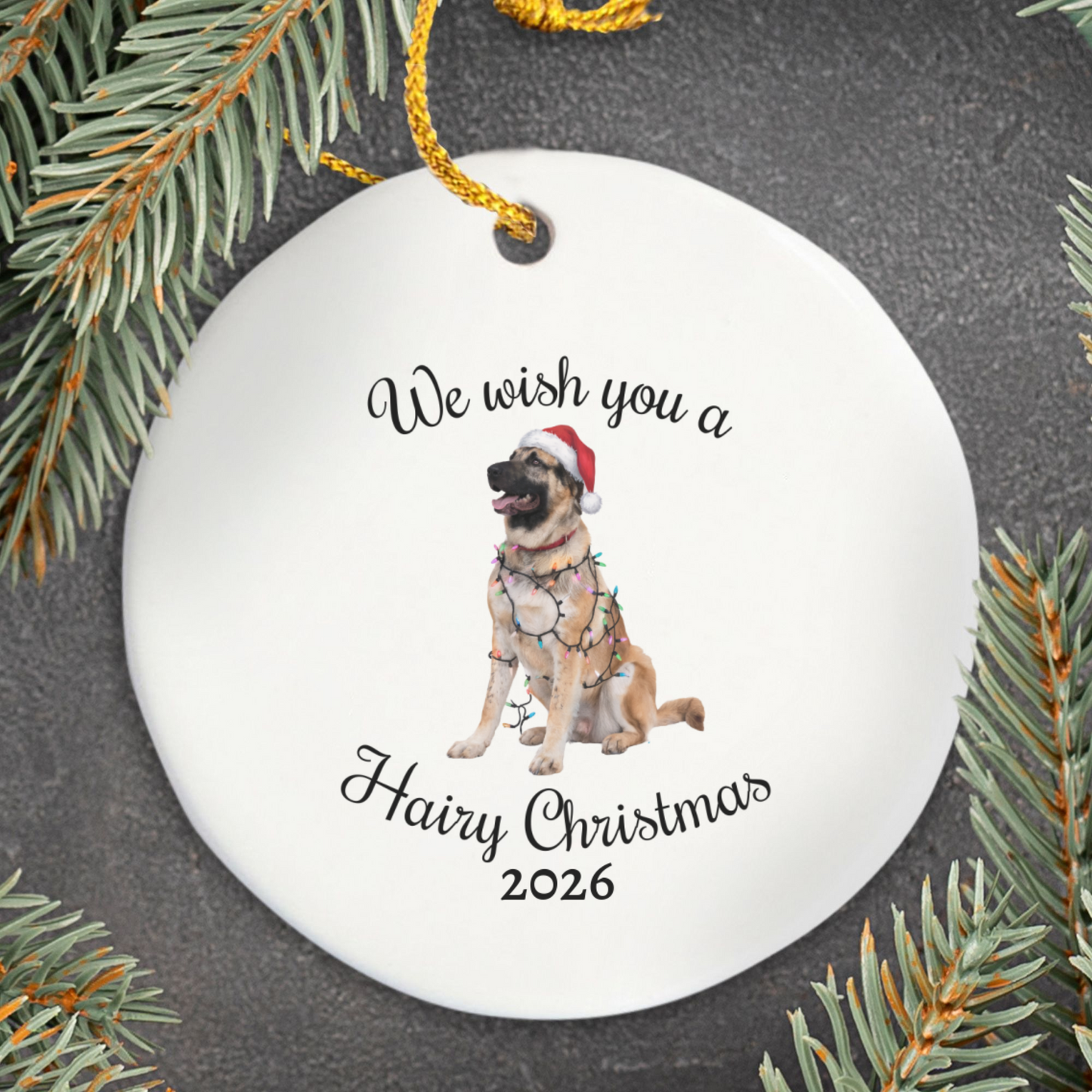 Christmas Anatolian Shepherd Ornament, Christmas Lights Dog Keepsake, Christmas Dog, Anatolian Shepherd Mom, Gift For Dog Lover