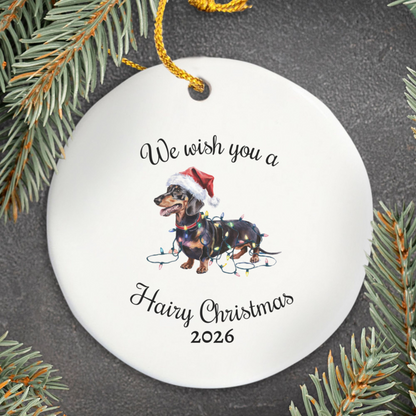 Christmas Dachshund Ornament, Christmas Lights Dog Keepsake