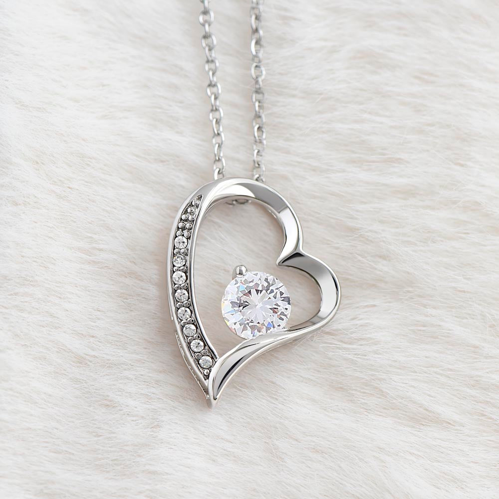 Personalized Heart Necklace with Hearts Message Card
