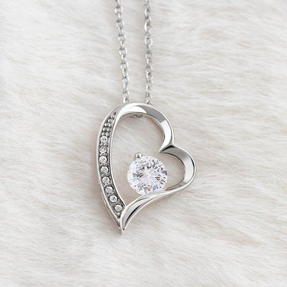 Personalized Heart Necklace with Hearts Message Card