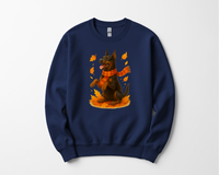 Load image into Gallery viewer, Doberman Autumn Sweater, Dog Lover Fall Apparel, Cozy Pet Sweatshirt Gift, Autumn Dog Fashion
