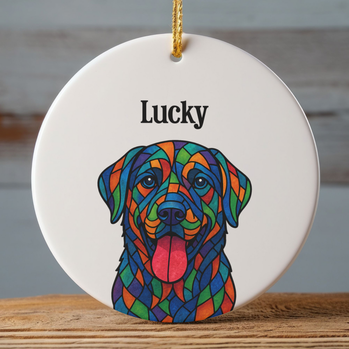 Personalized Geometric Pet Ornament