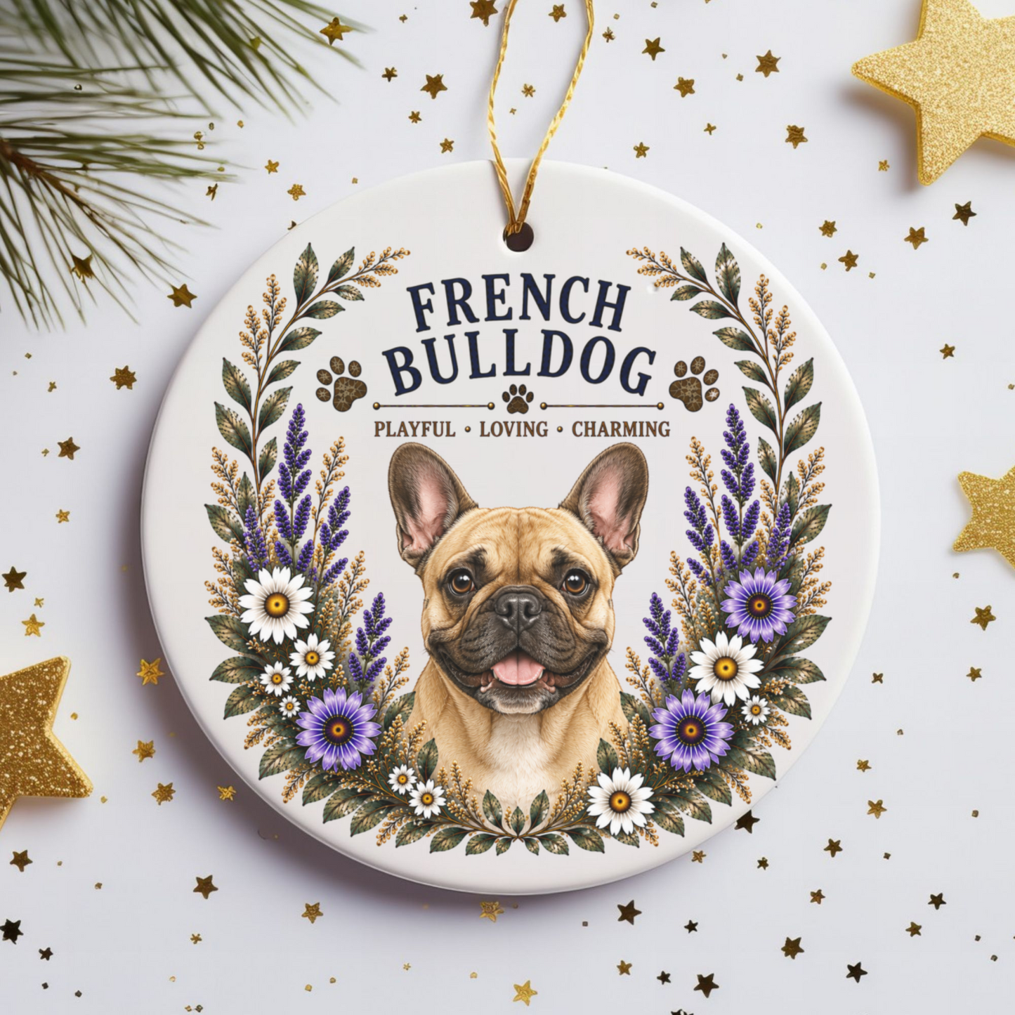 French Bulldog Ornament, Frenchie Lover Gift, French Bulldog Mom Gift, Dog Breed Keepsake
