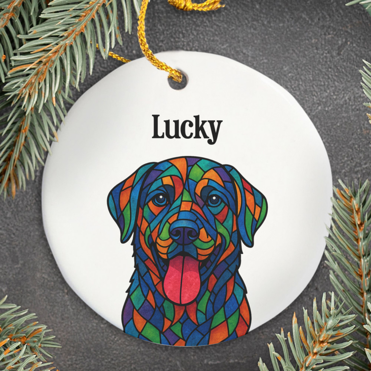 Personalized Geometric Pet Ornament