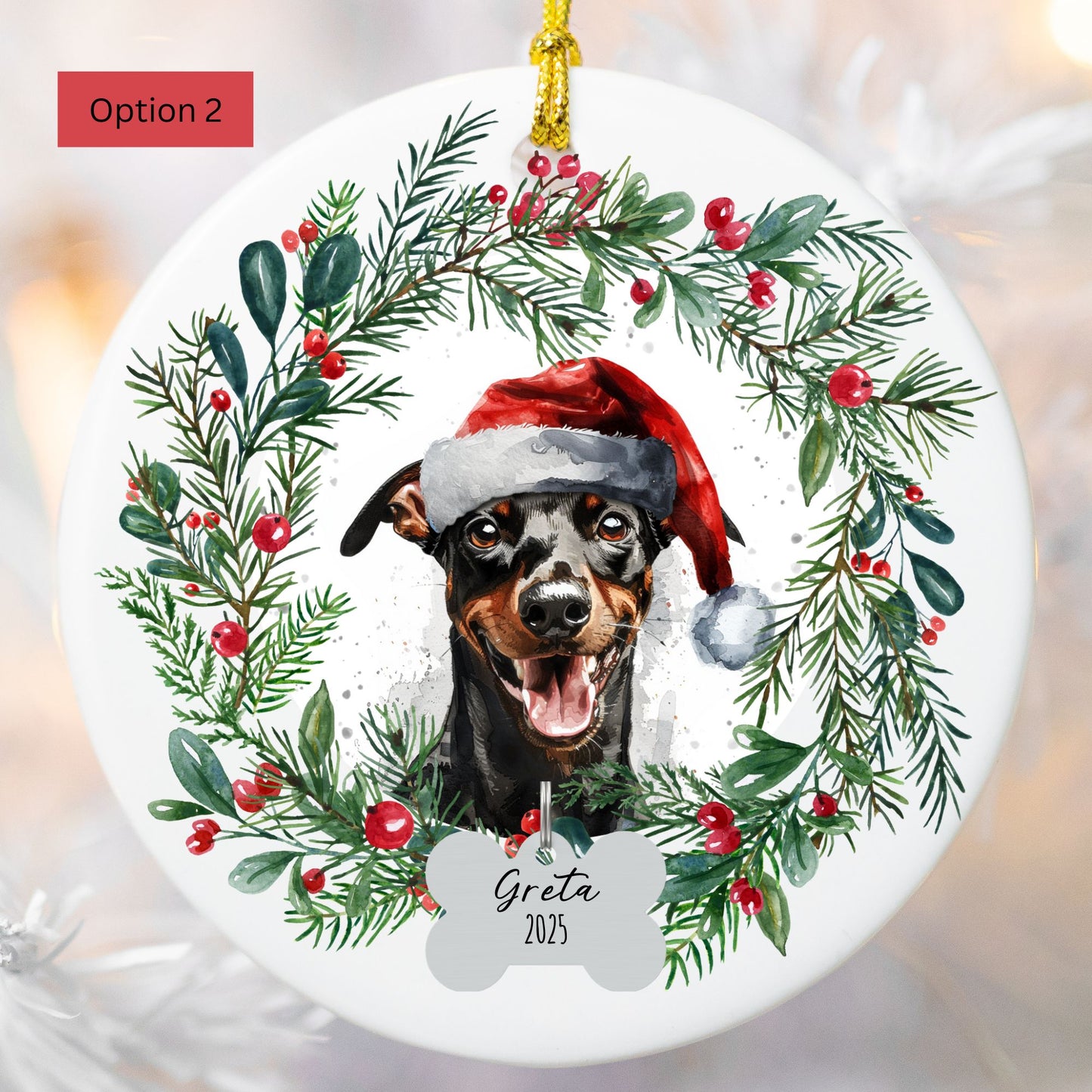 Personalized German Pinscher Ornament