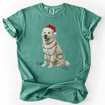 English Cream Golden Retriever Christmas Lights Shirt