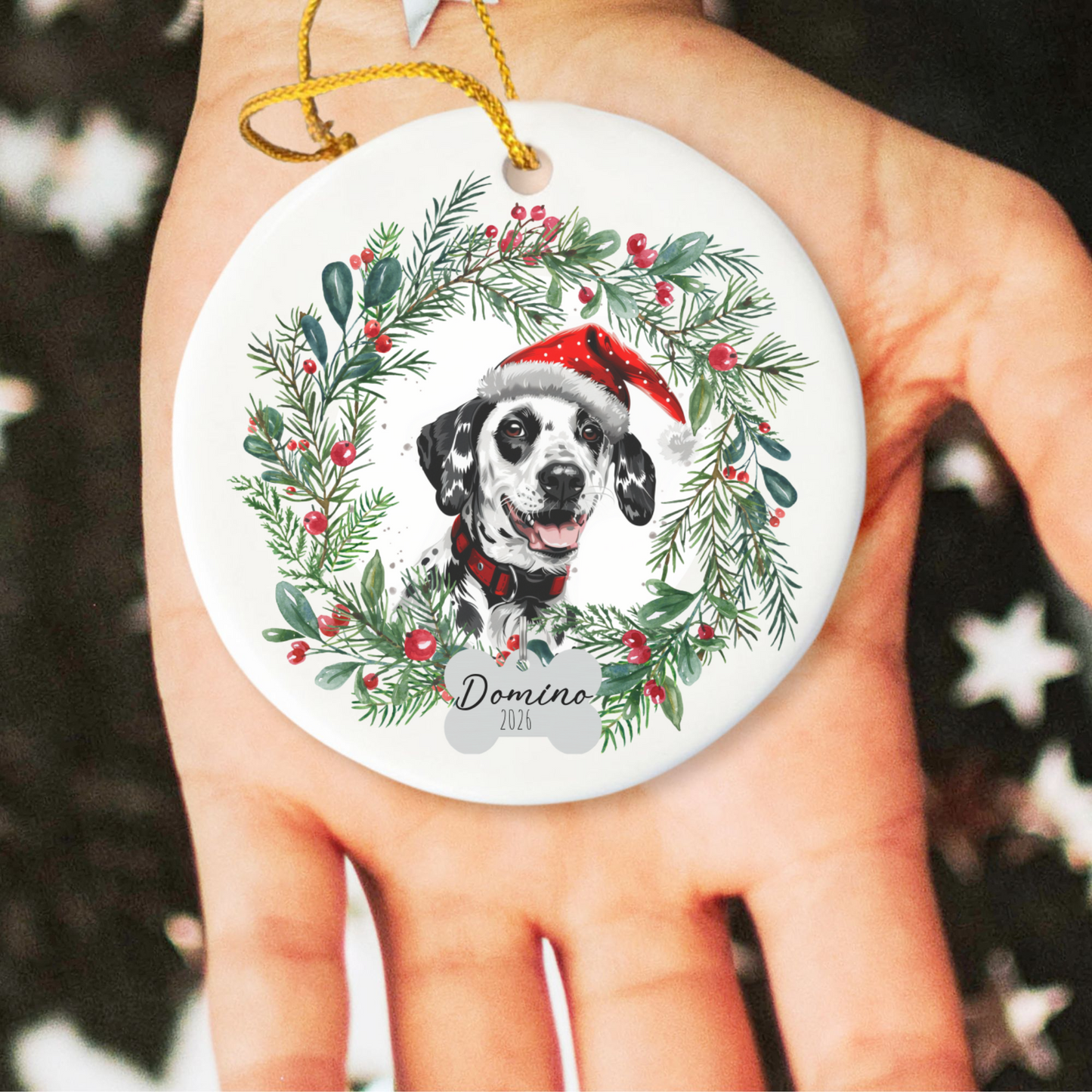 Personalized Dalmatian Christmas Ornament