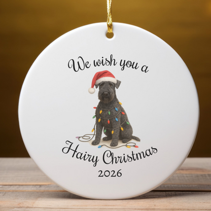 Kerry Blue Terrier Ornament, Christmas Lights Dog Keepsake