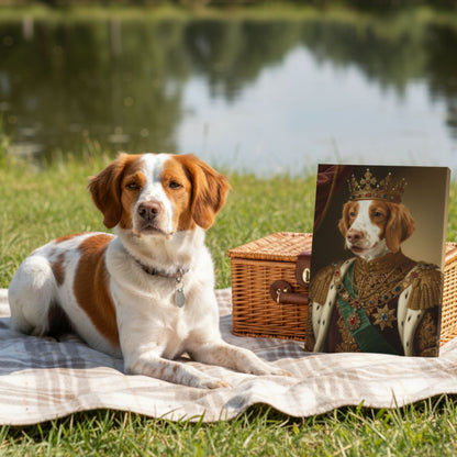 Personalized Royal King Dog Portrait – Custom Renaissance Pet Art Canvas