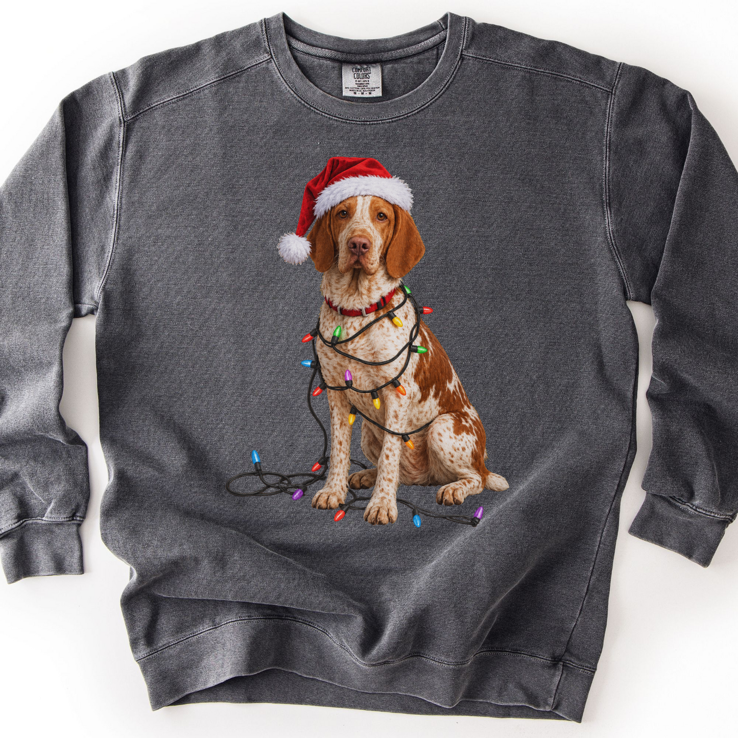 Bracco Italiano Christmas Lights Sweatshirt
