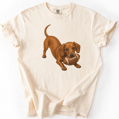 Red Dachshund Football Shirt