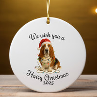 Load image into Gallery viewer, Christmas Basset Hound Ornament, Christmas Dog Keepsake
