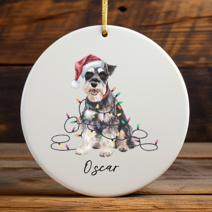 Personalized Schnauzer Ornament, Custom Dog Lover Gift