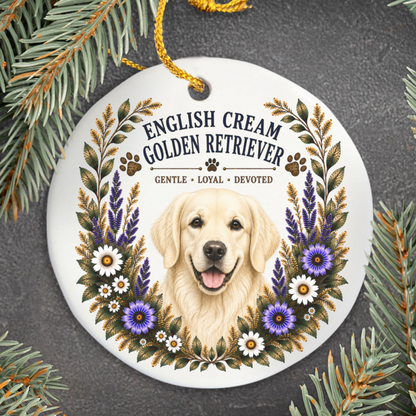 English Cream Golden Retriever Ornament, Golden Retriever Lover Gift, Dog Mom Breed Keepsake