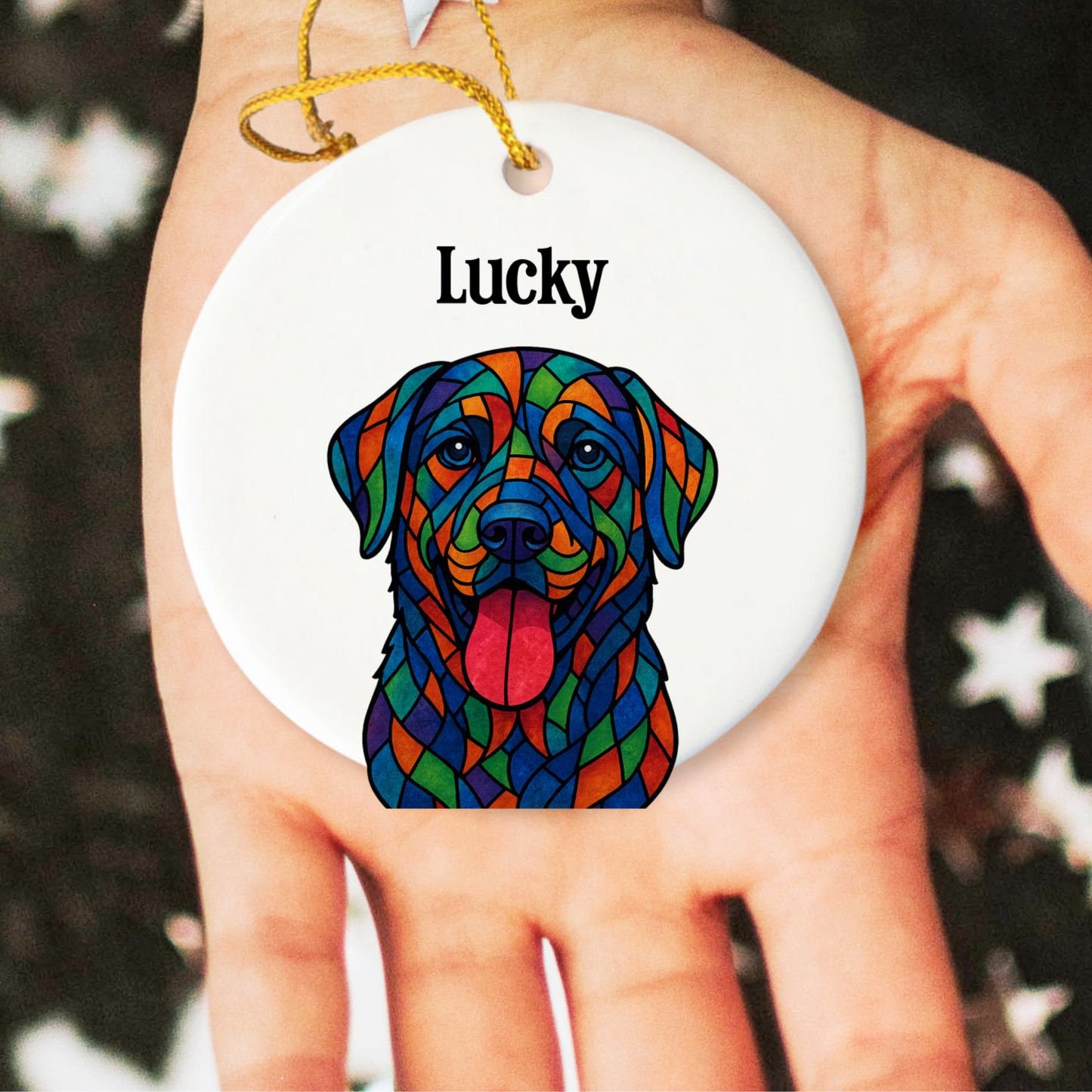 Personalized Geometric Pet Ornament