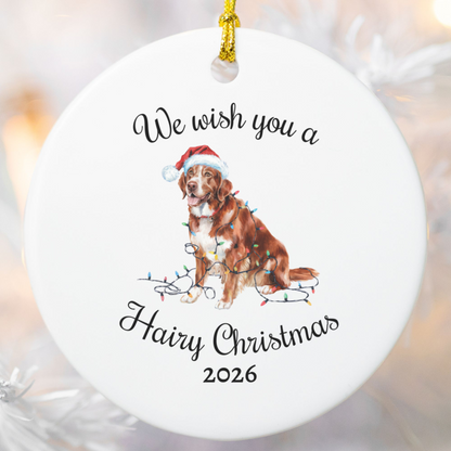 Christmas Nova Scotia Duck Tolling Retriever Ornament, Christmas Lights Dog Keepsake