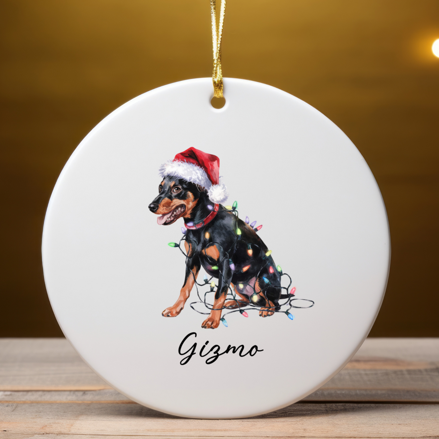 Miniature Pinscher Ornament, Personalized Dog Keepsake