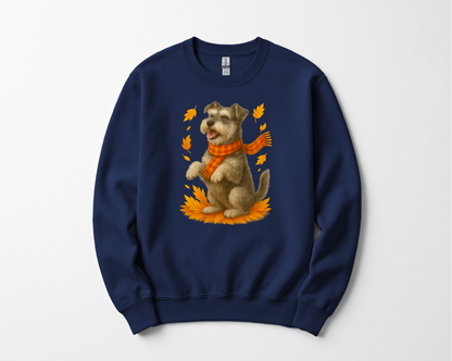 Miniature Schnauzer Autumn Sweatshirt, Cozy Fall Dog Sweater, Schnauzer Lover Apparel, Cute Autumn Dog Tee, Gift for Pet Lovers