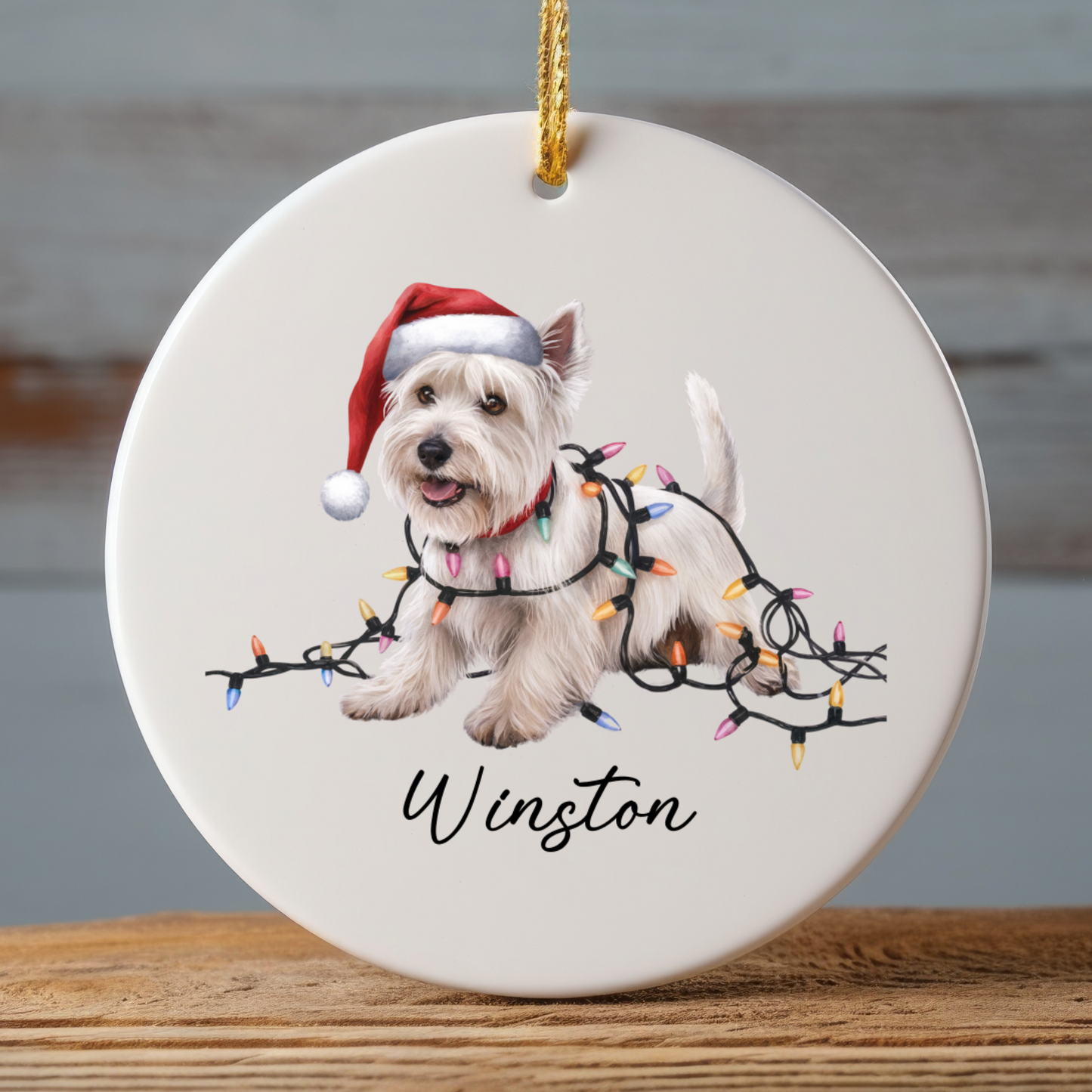 West Highland Terrier Ornament, Personalized Dog Christmas Gift