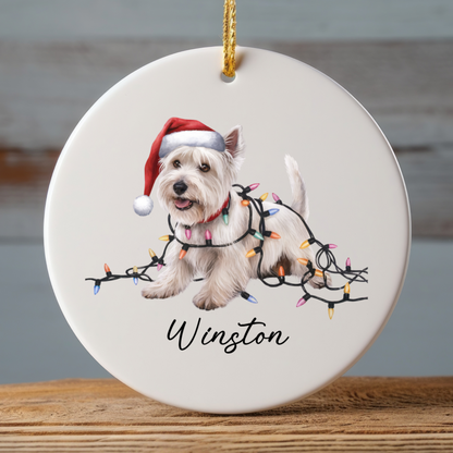 West Highland Terrier Ornament, Personalized Dog Christmas Gift