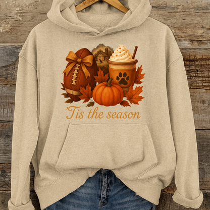 Pumpkin Spice Paw Print Football Top