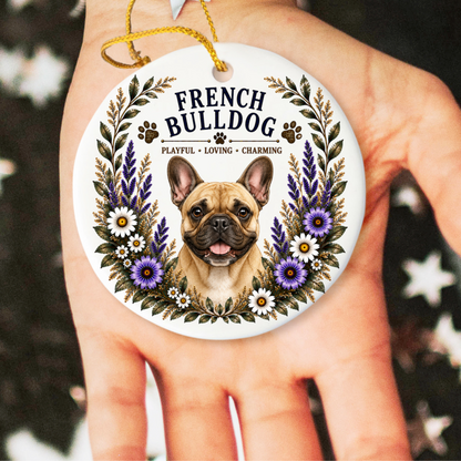 French Bulldog Ornament, Frenchie Lover Gift, French Bulldog Mom Gift, Dog Breed Keepsake