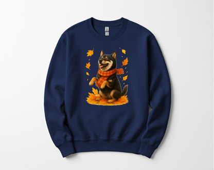 Shiba Inu Autumn Shirt, Cozy Dog Sweatshirt, Fall Shiba Lover Gift, Cute Pet Apparel, Autumn Leaves T-shirt, Dog Lover Clothing