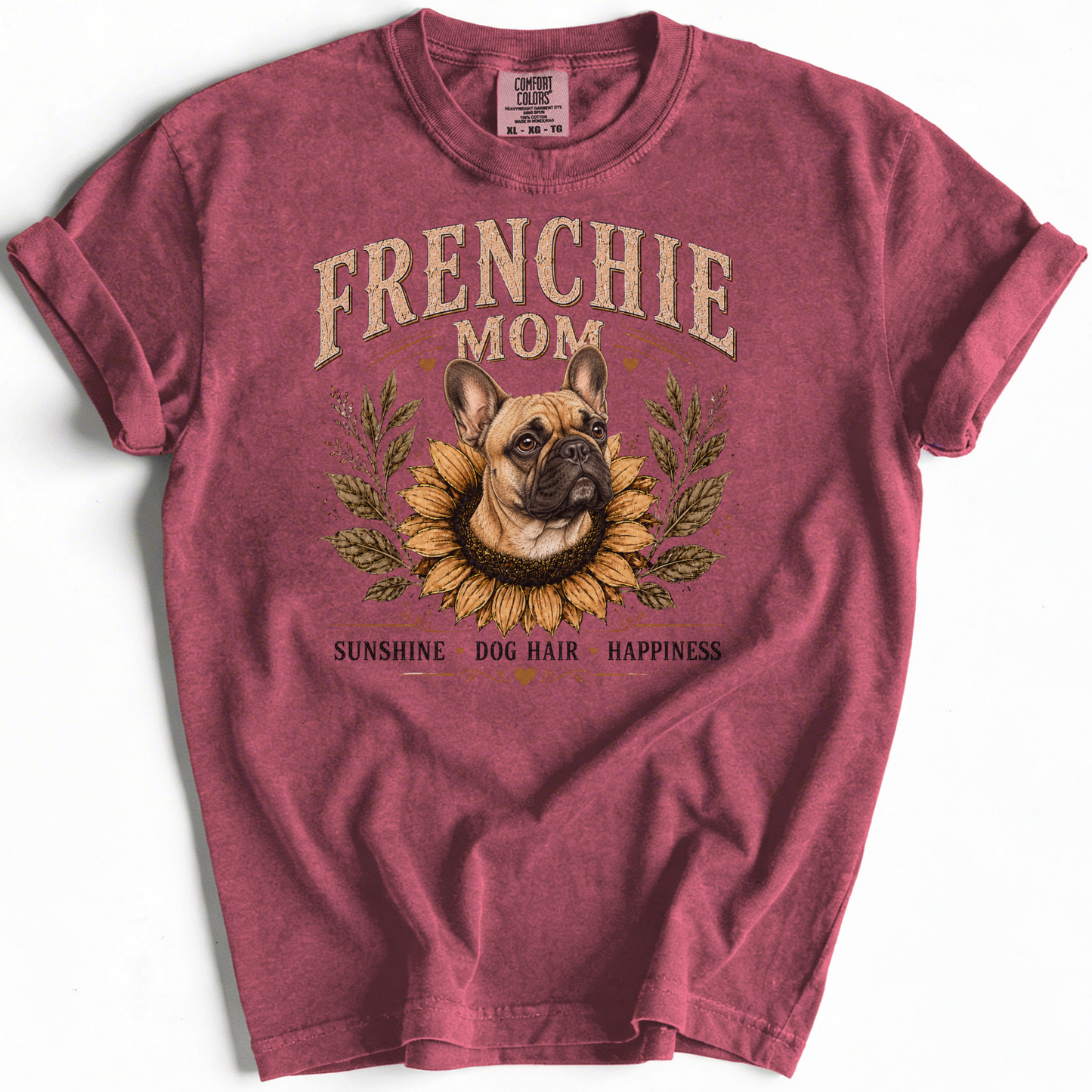 French Bulldog Mom Shirt, Frenchie Sunflower Tee, Vintage French Bulldog Lover Gift