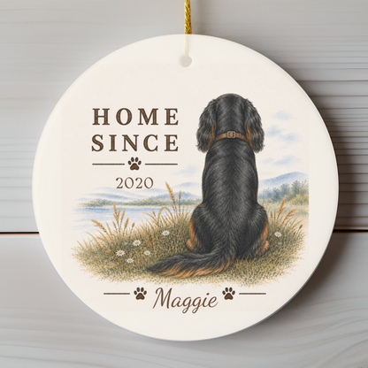 Personalized Black and Tan Cavalier Ornament, Double Sided Gotcha Day Gift, Custom Dog Keepsake