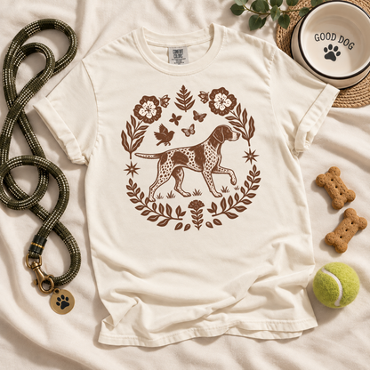 German Shorthaired Pointer Comfort Colors Shirt, Folk Art GSP Tee, Hunting Dog Gift