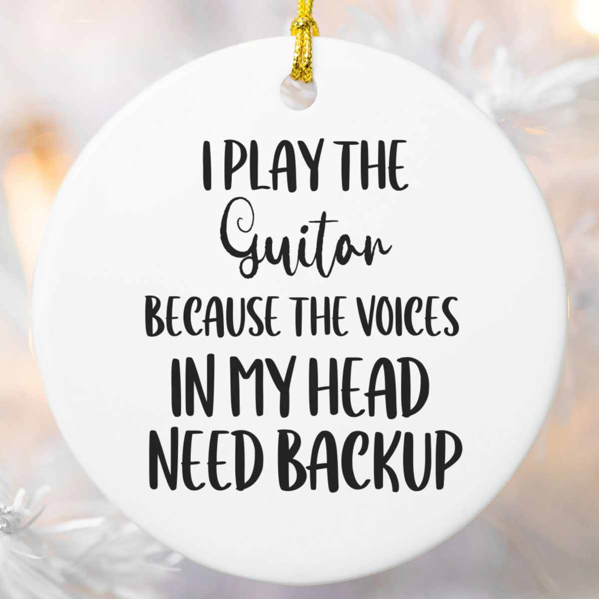 Guitar Ornament, Ceramic Music Lover Gift