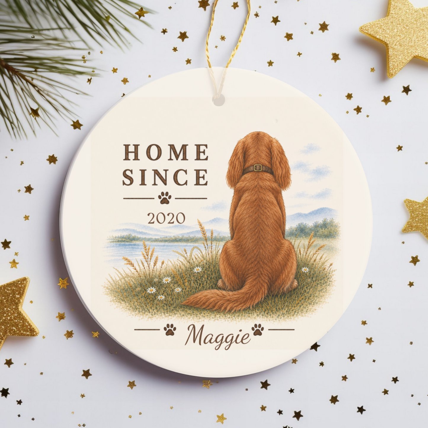 Personalized Ruby Cavalier Ornament, Double Sided Gotcha Day Gift, Custom Dog Keepsake