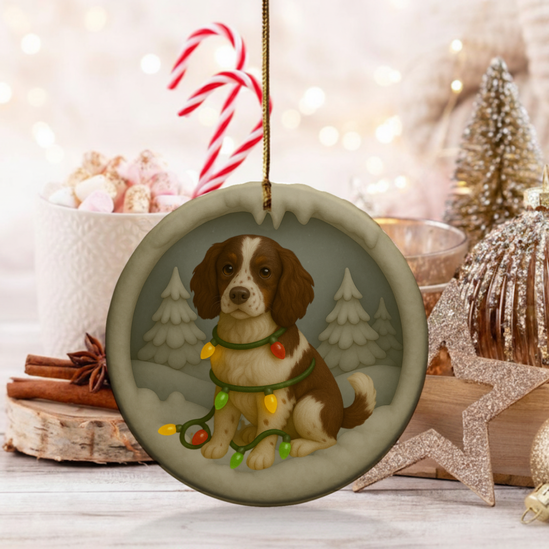 Personalized Springer Spaniel Christmas 3D Clay-Style Dog Keepsake