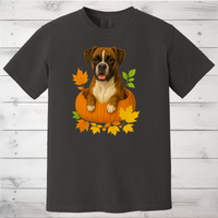 Load image into Gallery viewer, Boxer Dog Pumpkin Shirt, Fall Dog Lover Tee on Comfort Colors 1717
