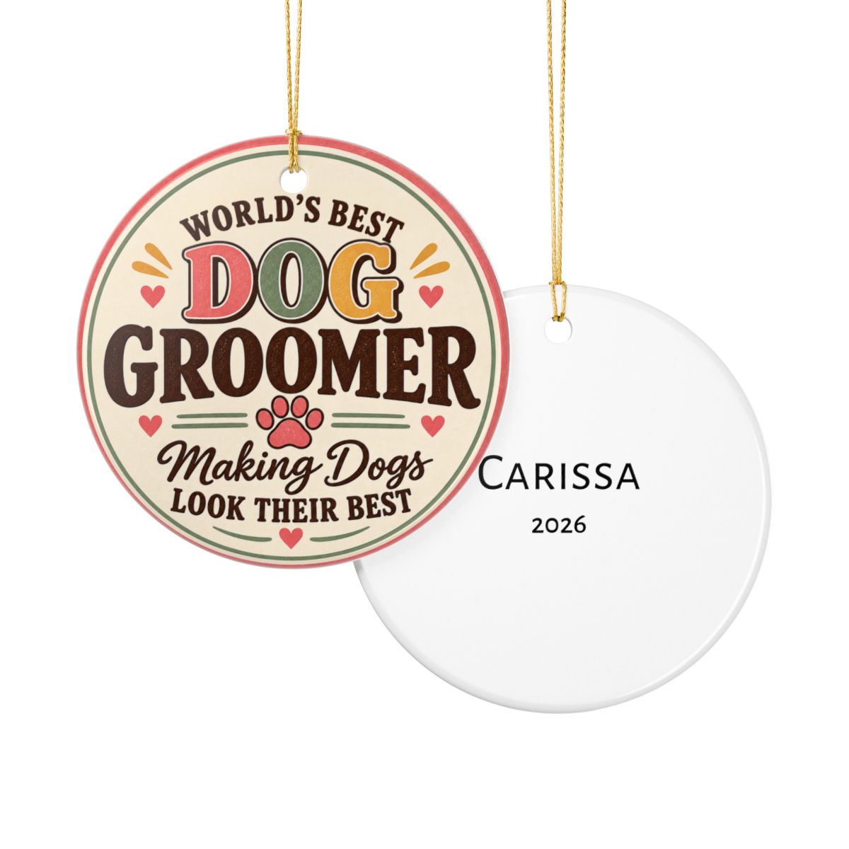 Personalized Dog Groomer Ornament