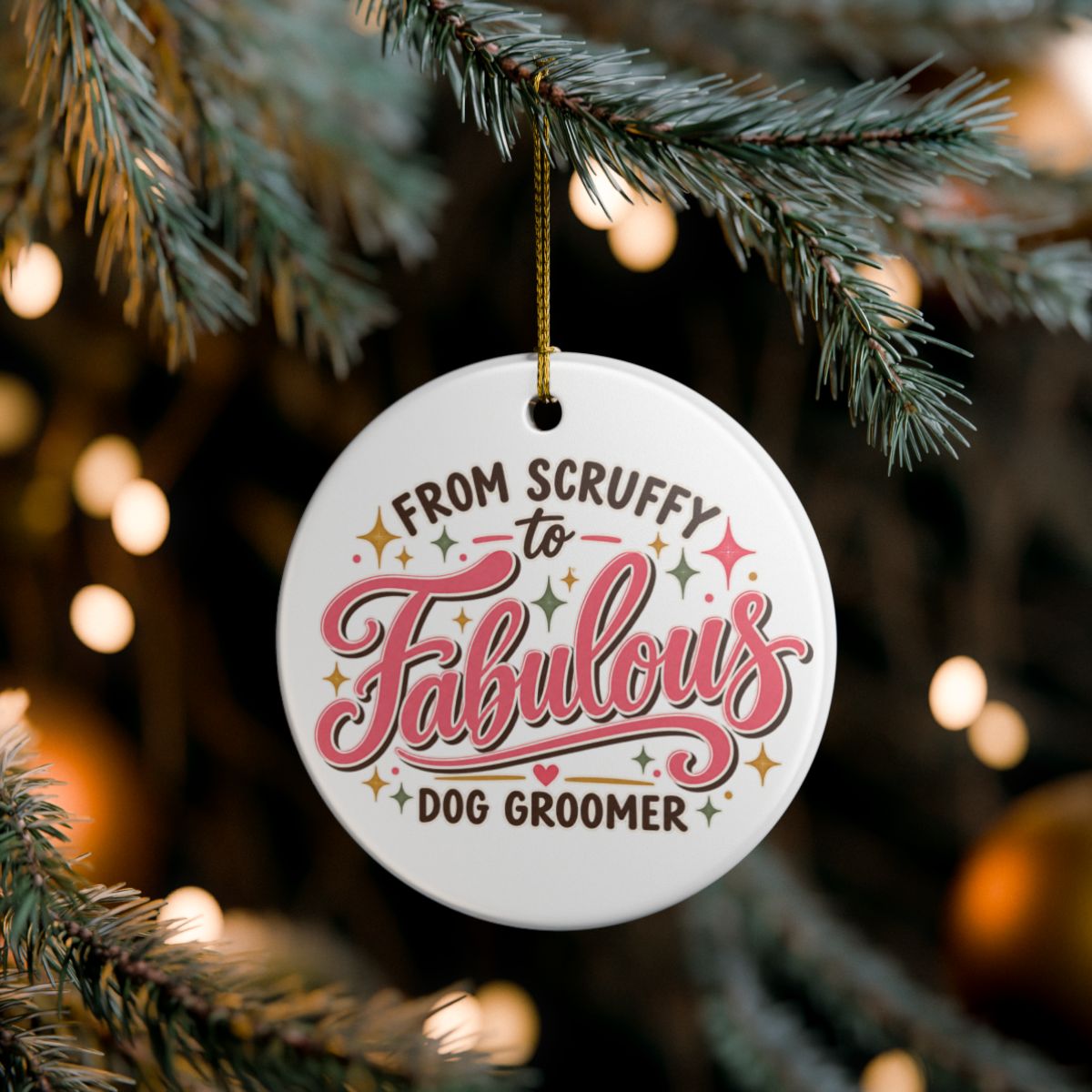 Fabulous Dog Groomer Ornament