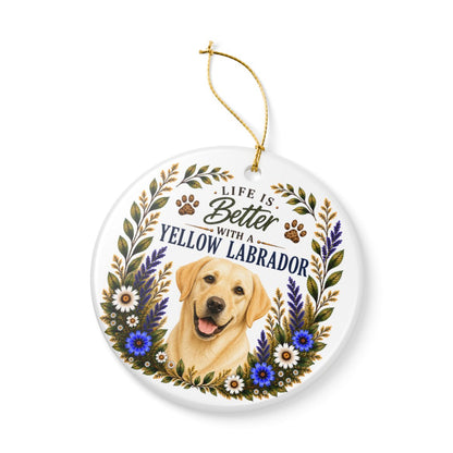 Yellow Lab Ornament - Life Is Better