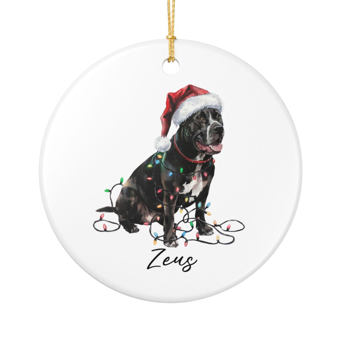 Personalized Cane Corso Christmas Ornament, Festive Dog Keepsake, Ceramic Tree Decoration