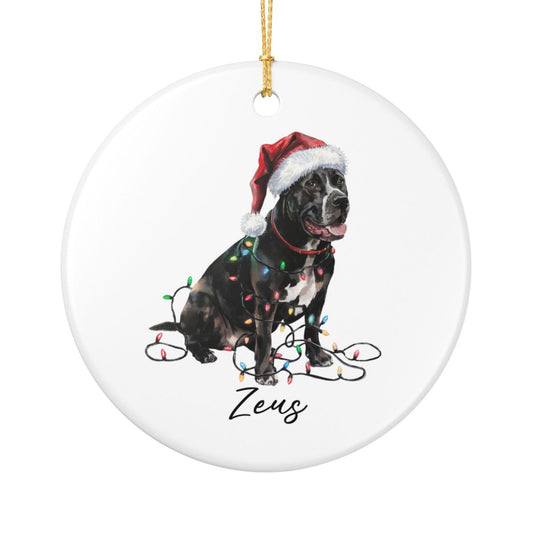 Personalized Cane Corso Christmas Ornament, Festive Dog Keepsake, Ceramic Tree Decoration