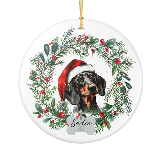 Personalized Dachshund Christmas Ornament
