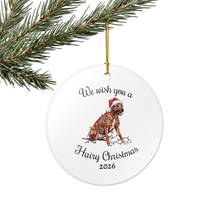 Christmas Rhodesian Ridgeback Ornament, Christmas Lights Dog Keepsake