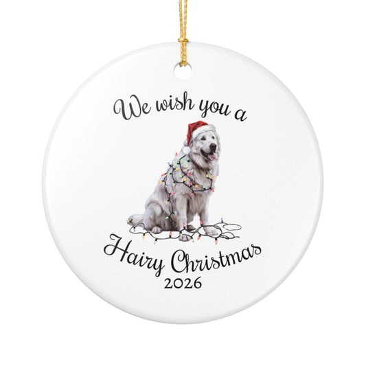Christmas Great Pyrenees Ornament, Christmas Lights Dog Keepsake