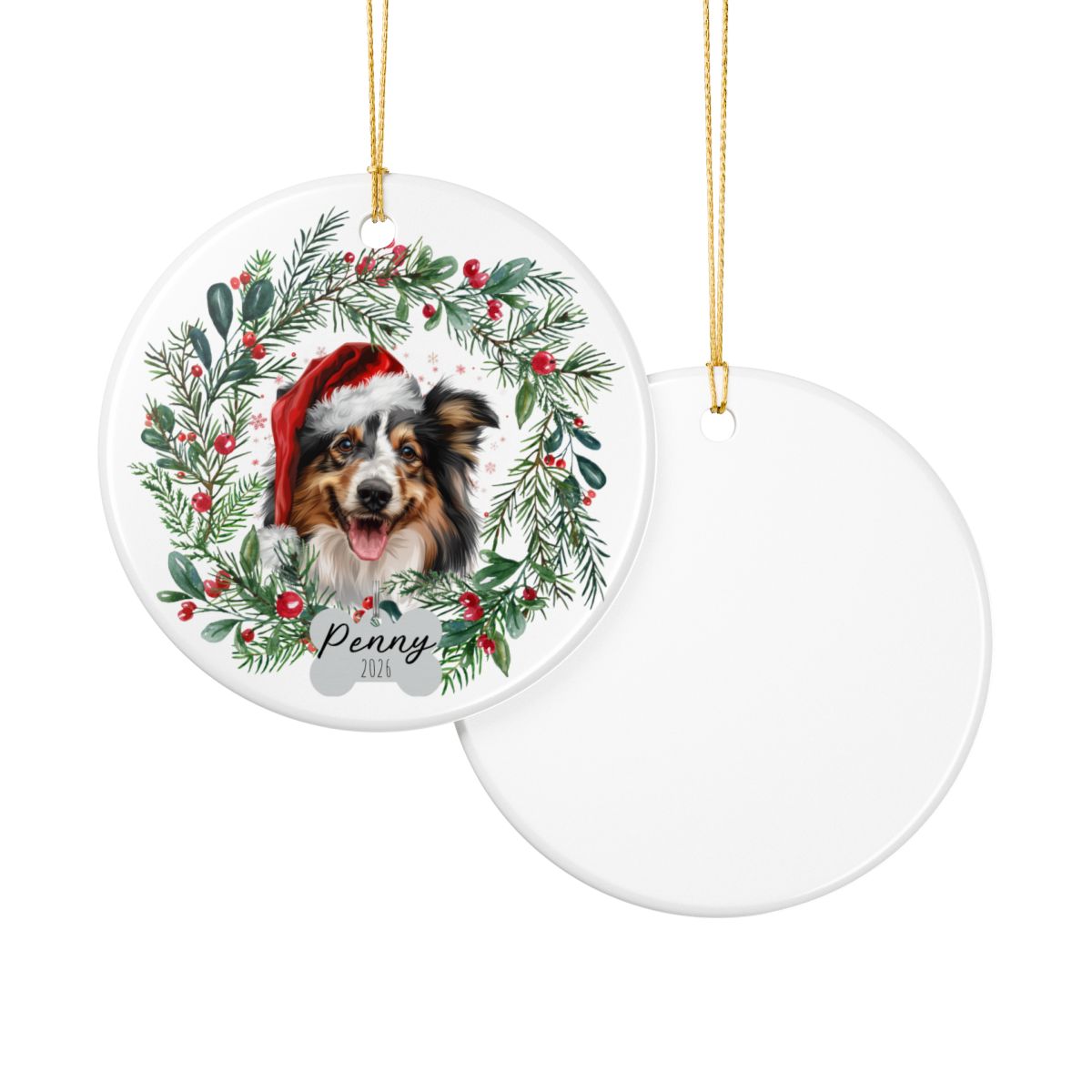 Personalized Sheltie Christmas Ornament